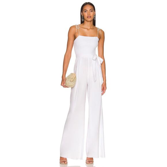 Alice + Olivia Bebe Jumpsuit in White NWT Size 10 - Picture 1 of 10